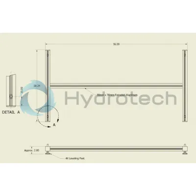 Hydrotech Inc.-Free-Standing Floor Base For 3ft Wide Social Distancing Safety Barrier-GA00000FSB